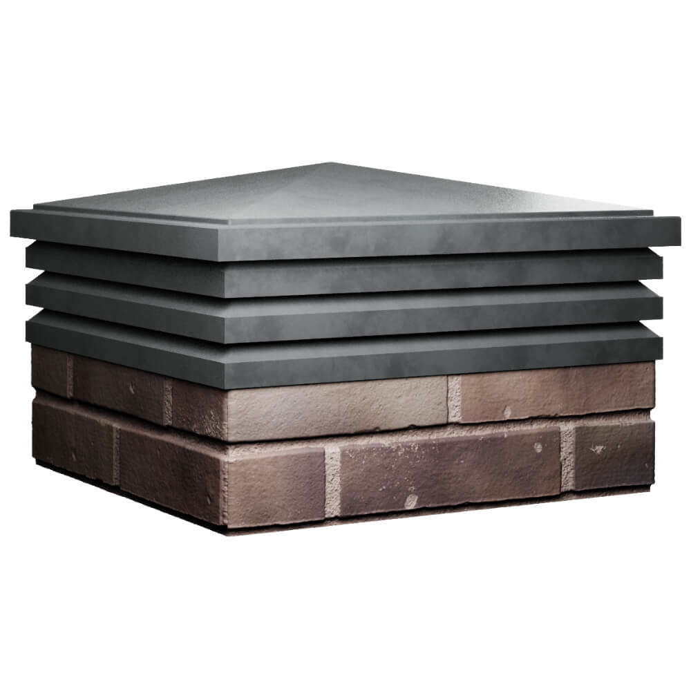 Колпак Zking Бона ХайТек Серый на столб 2х2 кирпича (513х513мм)