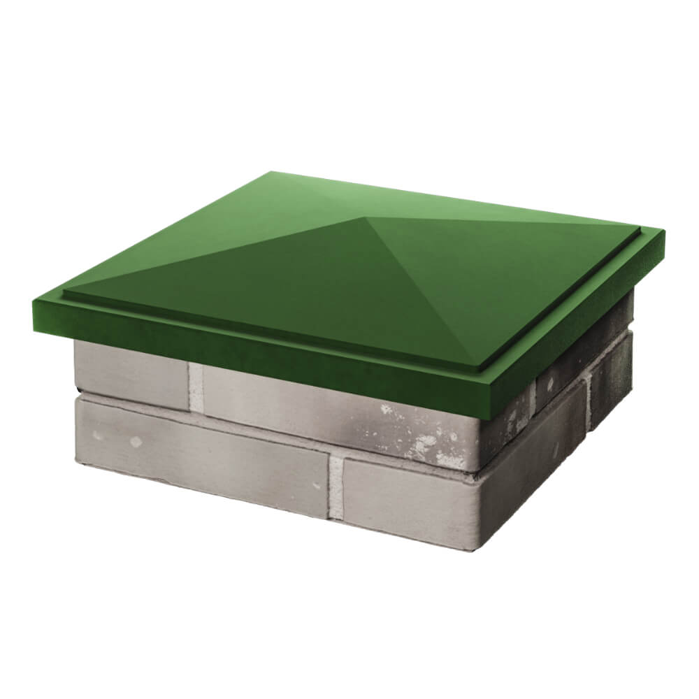 Колпак Zking БонаМоно Зеленый на столб 1.5х1.5 кирпича (385х385, 400х400мм)